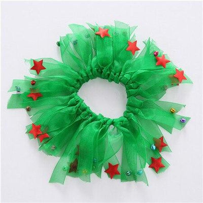 Christmas Pet cat dog Wreath Jingle Bell And Stars Decorative Dog Collars Kitty Puppy Xmas dress Up Cosplay Neck lace Mesh sale