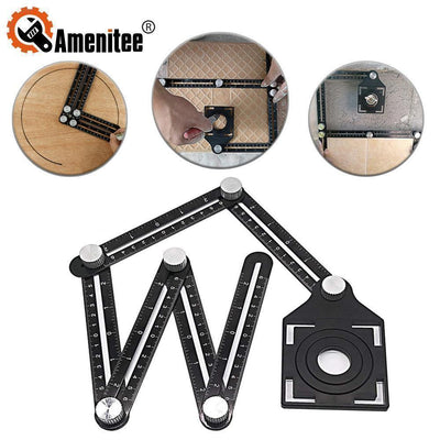 Amenitee® Six-Sided Aluminum Alloy Angle Measuring Tool