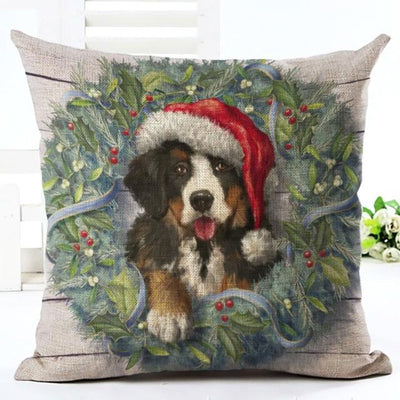 2019 New Year Cartoon Pattern Cat and Dog 45x45cm Pillowcase Merry Christmas Decorations for Home Santa Clause Linen Cover Natal