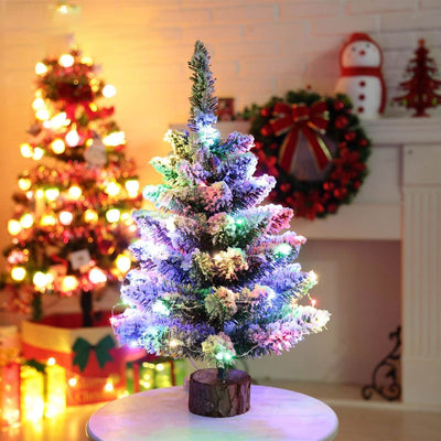 50cm LED Mini Christmas Tree Lighting String PVC Desktop Small Tree Table Ornaments Home Party Decoration Christmas Supplies