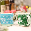 Christmas Decoration Knitted Woolen Cup Cover Mug Cup Sleeve Xmas Tree Snowflake Elk Bottle Covers New Year Party Table  Decor