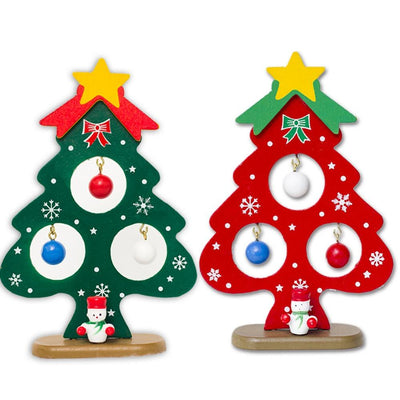 Christmas Tree Small Ornament Mini Painted Christmas Tree Decorations Christmas Wooden Card New Year's Decorations For Home