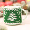 Christmas Decoration Knitted Woolen Cup Cover Mug Cup Sleeve Xmas Tree Snowflake Elk Bottle Covers New Year Party Table  Decor