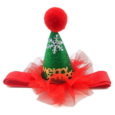 1 Pcs Puppy Dog Caps With Headband Handmade Adjustable Pet Christmas Hat Cute Headwear Cap Christmas Party Pets Accessories