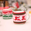 Christmas Decoration Knitted Woolen Cup Cover Mug Cup Sleeve Xmas Tree Snowflake Elk Bottle Covers New Year Party Table  Decor