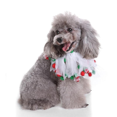 Christmas Pet cat dog Wreath Jingle Bell And Stars Decorative Dog Collars Kitty Puppy Xmas dress Up Cosplay Neck lace Mesh sale