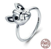 925 Sterling Silver French Bulldog Ring