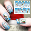 Christmas Water Nail Stickers Transfer Decals Sliders Snowman Deer Halloween Gel Polish Wraps Nail Decor