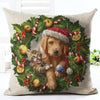 2019 New Year Cartoon Pattern Cat and Dog 45x45cm Pillowcase Merry Christmas Decorations for Home Santa Clause Linen Cover Natal