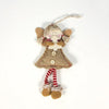 Christmas Decorations Wood Chips Christmas Smile Angel Doll Pendant Christmas Tree Ornaments Xmas Decorations for Home Kids Toys