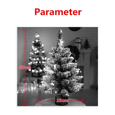 50cm LED Mini Christmas Tree Lighting String PVC Desktop Small Tree Table Ornaments Home Party Decoration Christmas Supplies