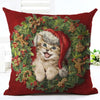 2019 New Year Cartoon Pattern Cat and Dog 45x45cm Pillowcase Merry Christmas Decorations for Home Santa Clause Linen Cover Natal