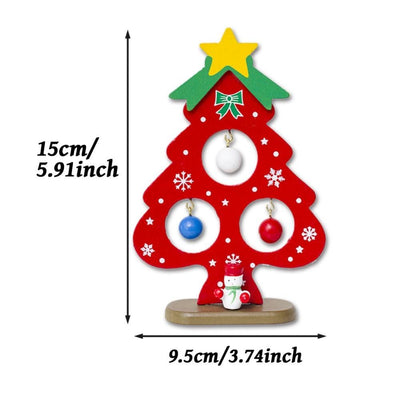 Christmas Tree Small Ornament Mini Painted Christmas Tree Decorations Christmas Wooden Card New Year's Decorations For Home