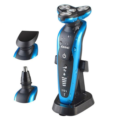 3-in-1 Rechargeable Electric Razor Washable 3D Floating