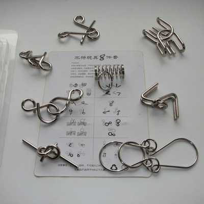 8 pcs/set Metal Wire Brain Teasers