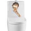 3D Cat Toilet Sticker