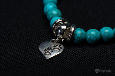 "Paw Prints On My Heart" Turquoise Bracelet