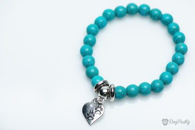 "Paw Prints On My Heart" Turquoise Bracelet