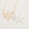 Caffeine Molecule Necklace