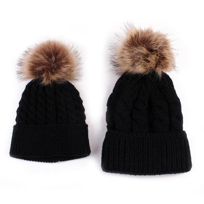 "Mommy & Me" Matching Faux Fur Beanies