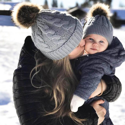 "Mommy & Me" Matching Faux Fur Beanies