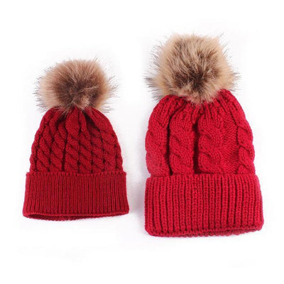 "Mommy & Me" Matching Faux Fur Beanies