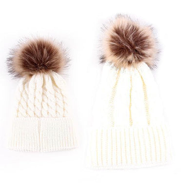 "Mommy & Me" Matching Faux Fur Beanies