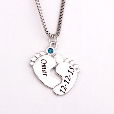 Baby Feet Personalized Necklace