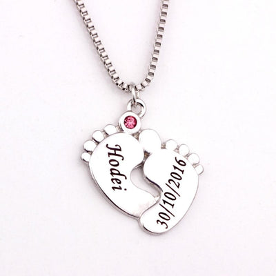 Baby Feet Personalized Necklace