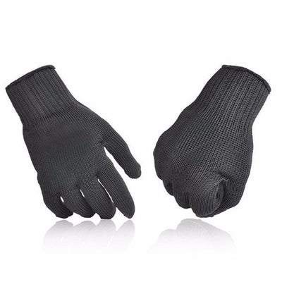 Black Cut-Resistant Protective Gloves