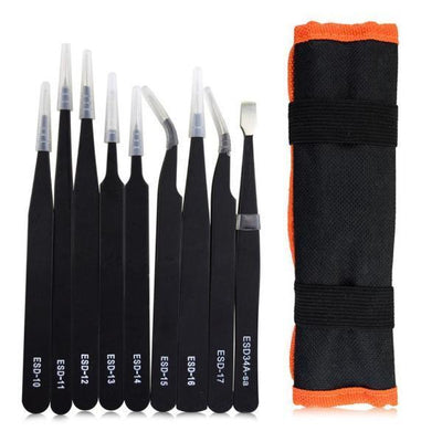 9 in 1 Stainless Steel Tweezers Kit