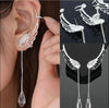 Angel Wing Crystal Drop Earrings