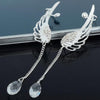 Angel Wing Crystal Drop Earrings