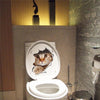 3D Cat Toilet Sticker