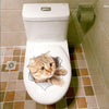 3D Cat Toilet Sticker